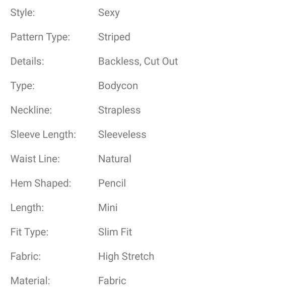 STRIPED CUTOUT TUBE BODYCON DRESS - Picture 9 of 9